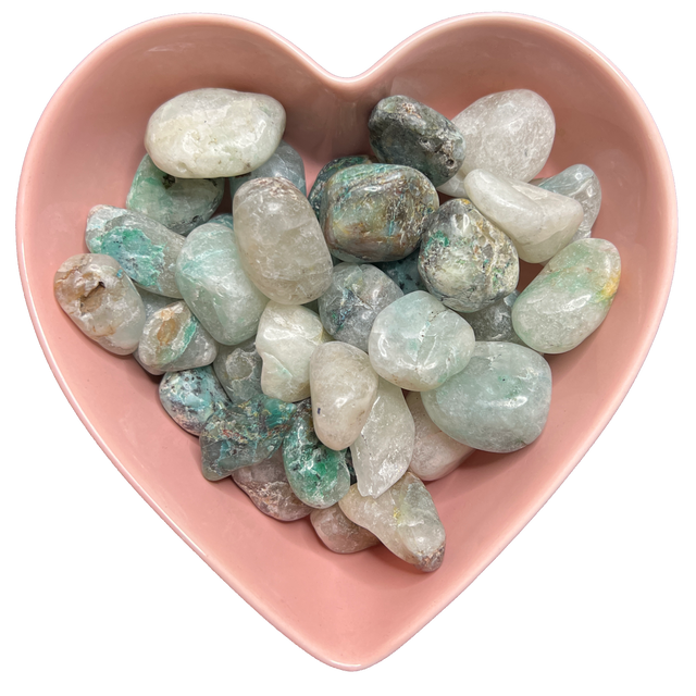 Chrysocolla in Quartz Tumbled Stone Natural Gemstone - One Stone - Magick Magick.com
