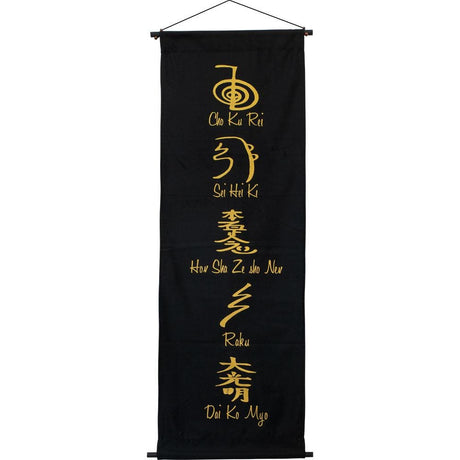 Cotton Hand Printed Banner - Reiki Symbols - Magick Magick.com