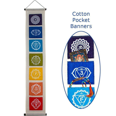 Cotton Pocket Banner - 7 Chakras - Magick Magick.com