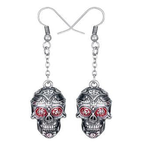 Day of the Dead Tattoo Skull Earrings - Magick Magick.com