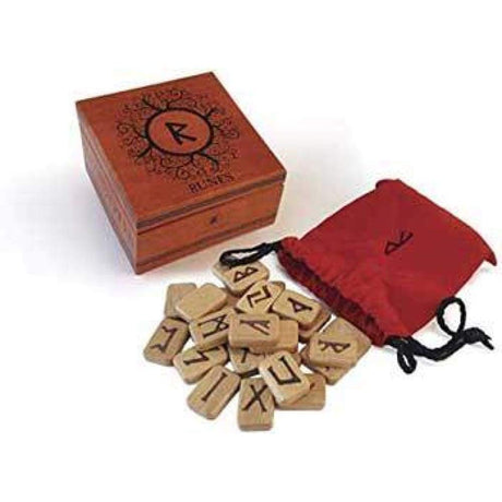 Deluxe Wood Runes With Box - Magick Magick.com