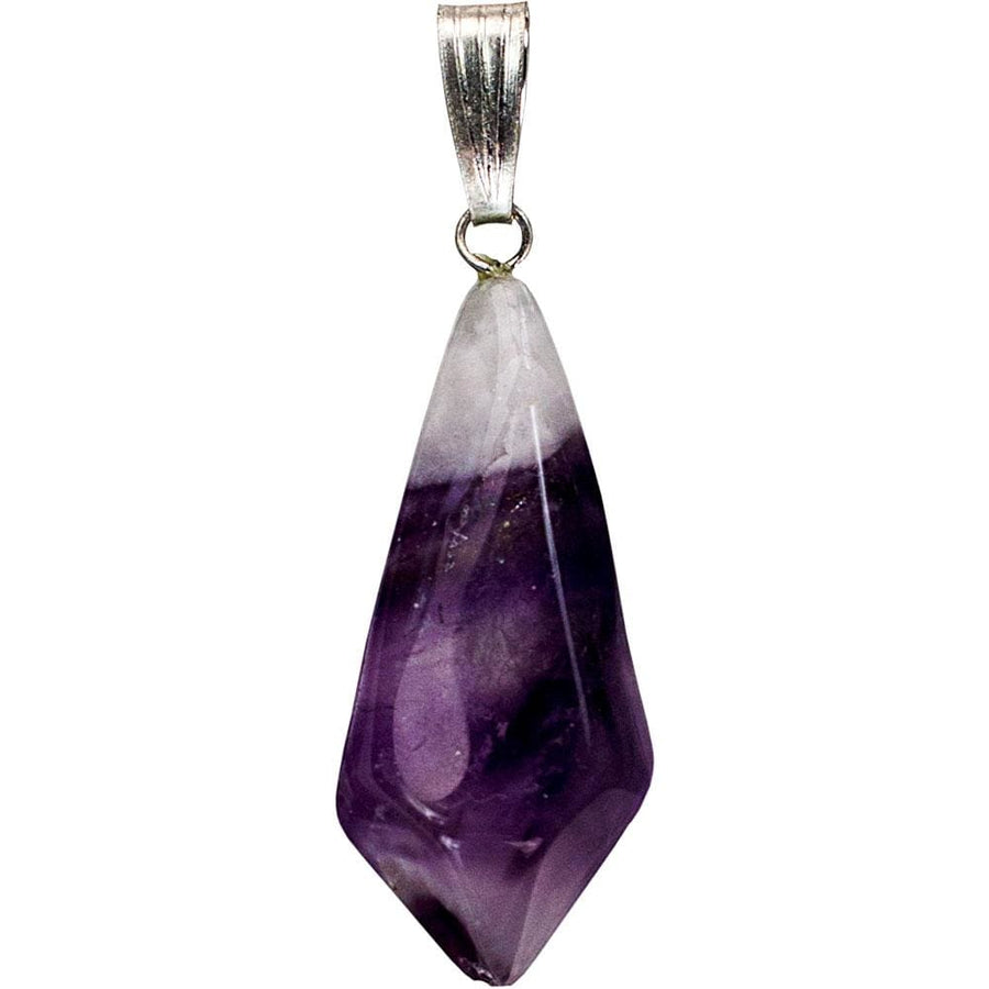 Diamond Shape Stone Pendant - Chevron Amethyst - Magick Magick.com