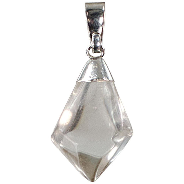 Diamond Shape Stone Pendant - Clear Quartz - Magick Magick.com