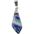 Diamond Shape Stone Pendant - Rainbow Fluorite - Magick Magick.com