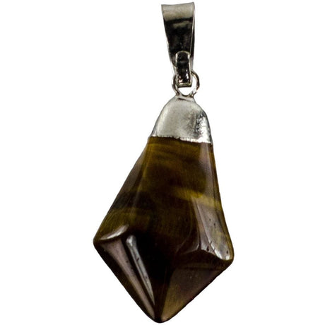 Diamond Shape Stone Pendant - Tiger Eye - Magick Magick.com