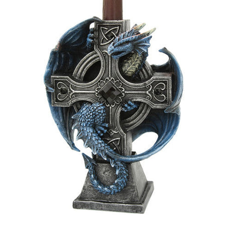 Dragon on Cross Candle Holder - Magick Magick.com