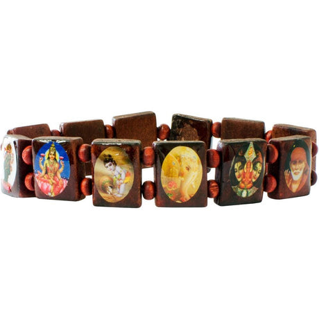 Elastic Wood Bracelet - Hindu Deities - Magick Magick.com