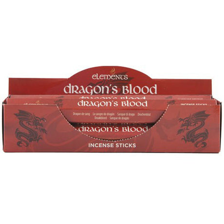 Elements Incense Sticks Display - Dragon's Blood (6 Packs of 20 Sticks) - Magick Magick.com