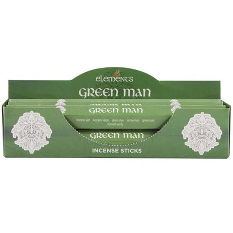 Elements Incense Sticks Display - Green Man (6 Packs of 20 Sticks) - Magick Magick.com