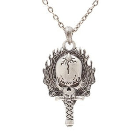 Flaming Dagger Skull Necklace - Magick Magick.com