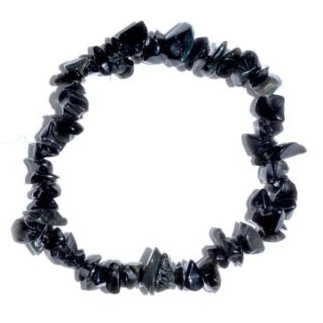 Gemstone Chips Elastic Bracelet - Black Obsidian - Magick Magick.com