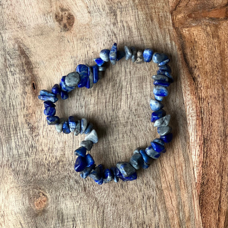 Gemstone Chips Elastic Bracelet - Lapis - Magick Magick.com