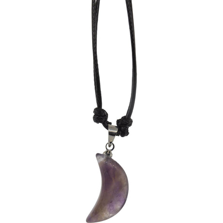 Gemstone Moon Necklace - Amethyst - Magick Magick.com