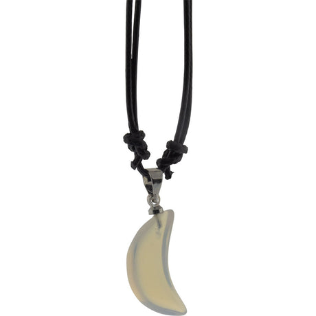 Gemstone Moon Necklace - Opalite - Magick Magick.com