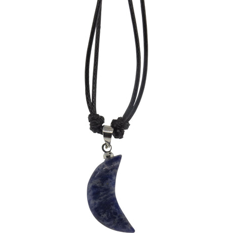 Gemstone Moon Necklace - Sodalite - Magick Magick.com