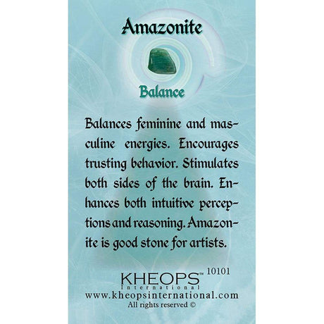 Gemstone Properties Info Card - Amazonite - Magick Magick.com
