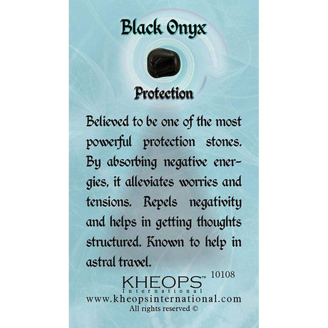 Gemstone Properties Info Card - Black Onyx - Magick Magick.com