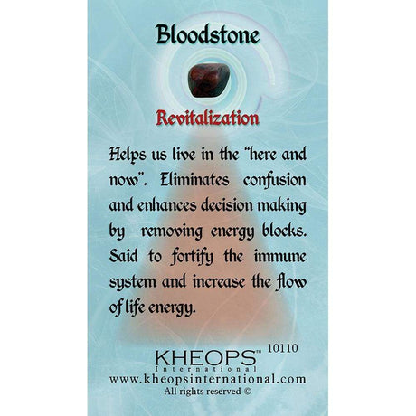 Gemstone Properties Info Card - Bloodstone - Magick Magick.com