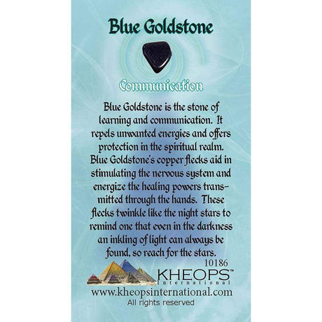 Gemstone Properties Info Card - Blue Goldstone - Magick Magick.com