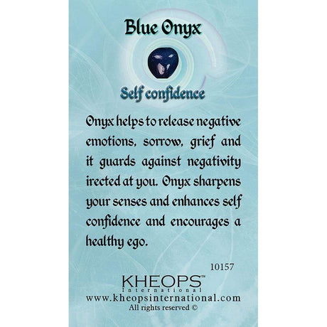 Gemstone Properties Info Card - Blue Onyx - Magick Magick.com