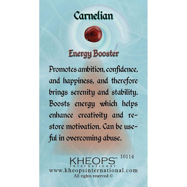 Gemstone Properties Info Card - Carnelian - Magick Magick.com