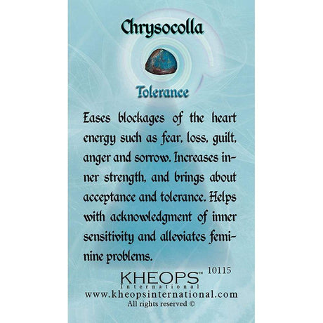 Gemstone Properties Info Card - Chrysocolla - Magick Magick.com