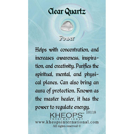 Gemstone Properties Info Card - Clear Quartz - Magick Magick.com