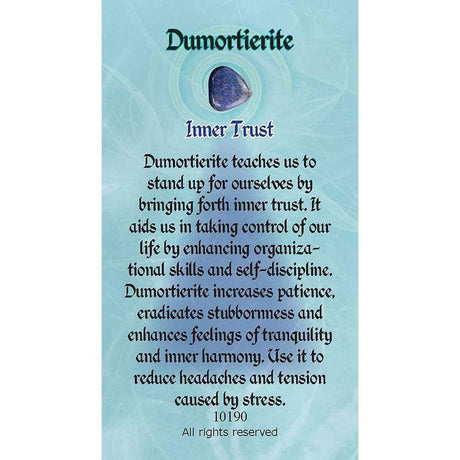 Gemstone Properties Info Card - Dumortierite - Magick Magick.com
