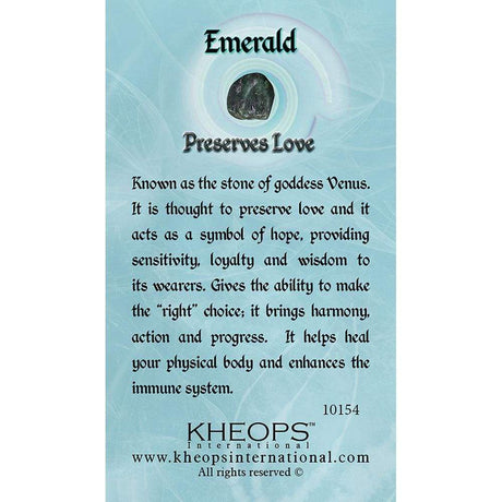 Gemstone Properties Info Card - Emerald - Magick Magick.com