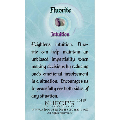 Gemstone Properties Info Card - Fluorite - Magick Magick.com