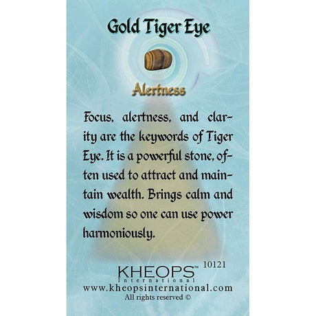 Gemstone Properties Info Card - Gold Tiger Eye - Magick Magick.com