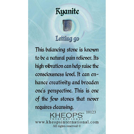 Gemstone Properties Info Card - Kyanite - Magick Magick.com