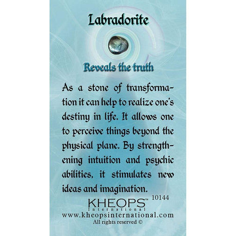 Gemstone Properties Info Card - Labradorite - Magick Magick.com