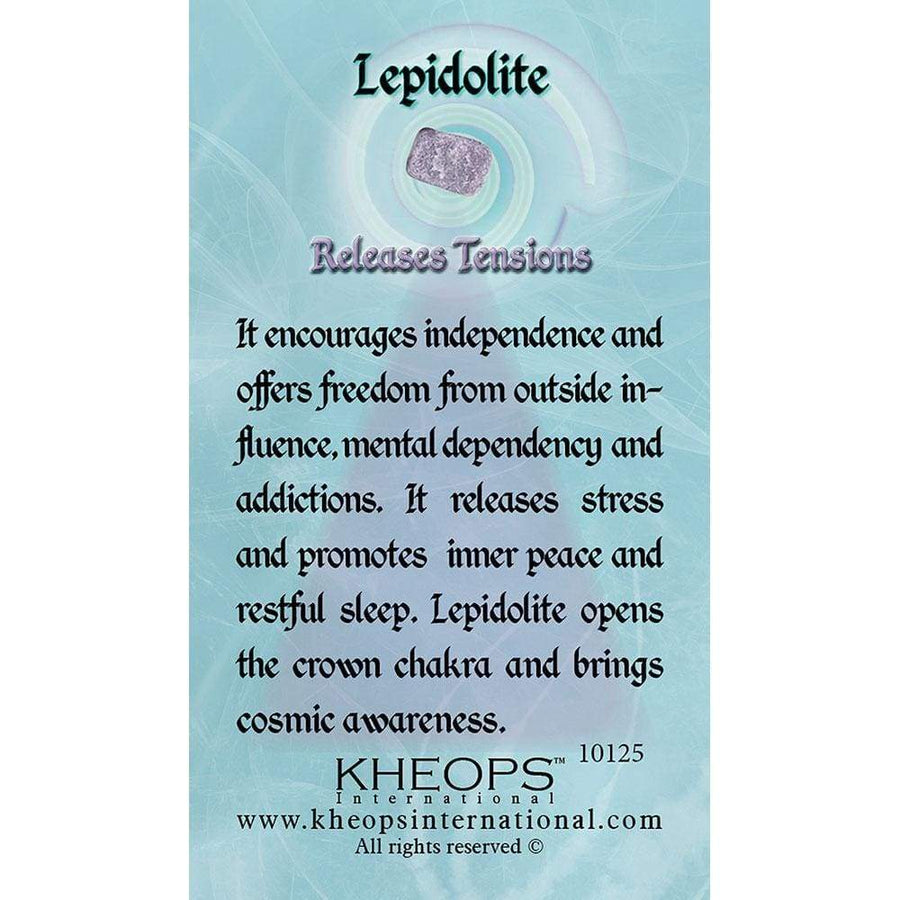 Gemstone Properties Info Card - Lepidolite - Magick Magick.com