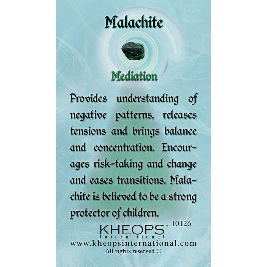 Gemstone Properties Info Card - Malachite - Magick Magick.com