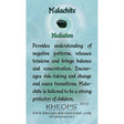 Gemstone Properties Info Card - Malachite - Magick Magick.com