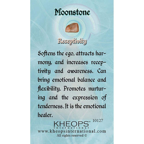 Gemstone Properties Info Card - Moonstone - Magick Magick.com