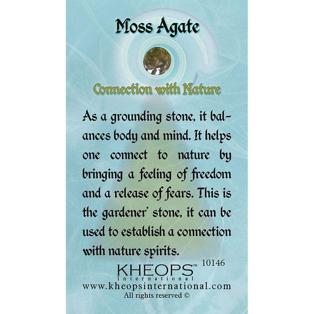 Gemstone Properties Info Card - Moss Agate - Magick Magick.com