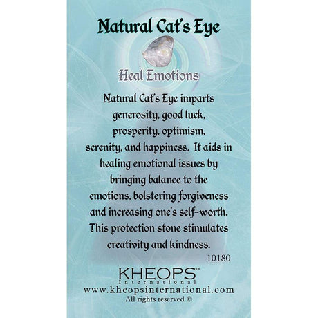 Gemstone Properties Info Card - Natural Cat's Eye - Magick Magick.com