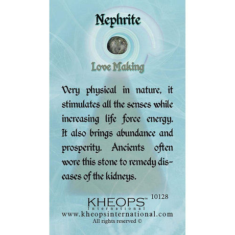 Gemstone Properties Info Card - Nephrite - Magick Magick.com
