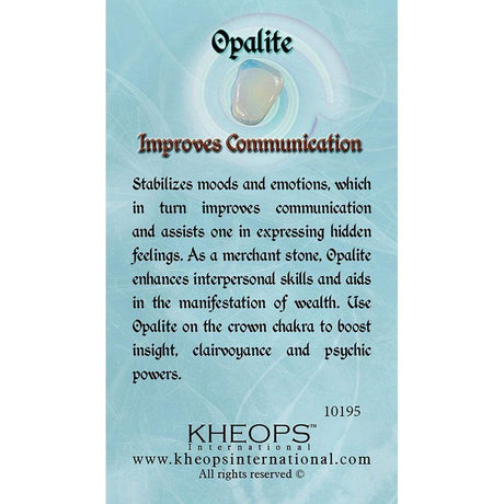 Gemstone Properties Info Card - Opalite - Magick Magick.com