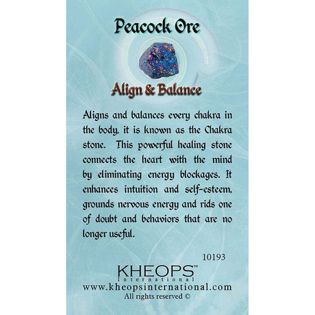 Gemstone Properties Info Card - Peacock Ore - Magick Magick.com