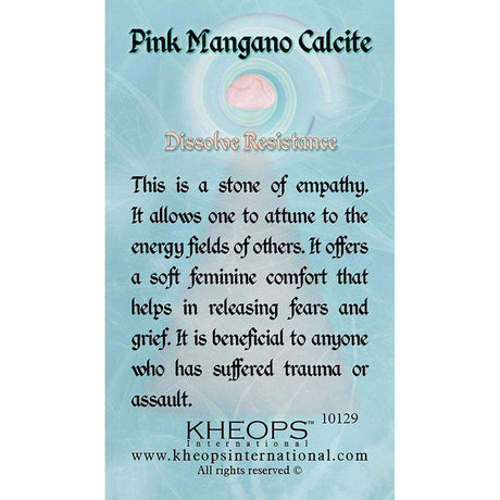 Gemstone Properties Info Card - Pink Magano Calcite - Magick Magick.com