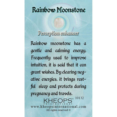 Gemstone Properties Info Card - Rainbow Moonstone - Magick Magick.com