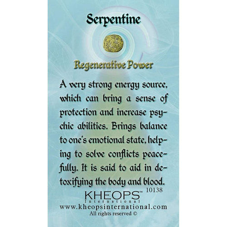 Gemstone Properties Info Card - Serpentine - Magick Magick.com