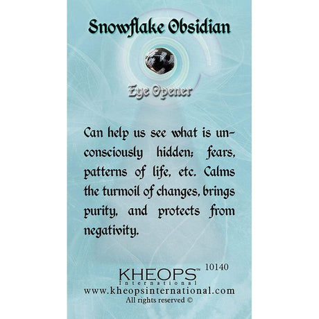 Gemstone Properties Info Card - Snowflake Obsidian - Magick Magick.com
