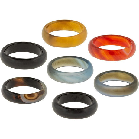 Gemstone Rings - Agate (Pack of 25) - Magick Magick.com