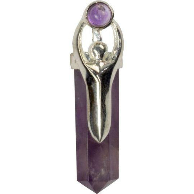Goddess Pendant with Amethyst Gem - Amethyst Point - Magick Magick.com