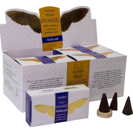 Goloka Archangel Cones in Display Box of 10 Cones - Melchizedek (Pack of 12) - Magick Magick.com
