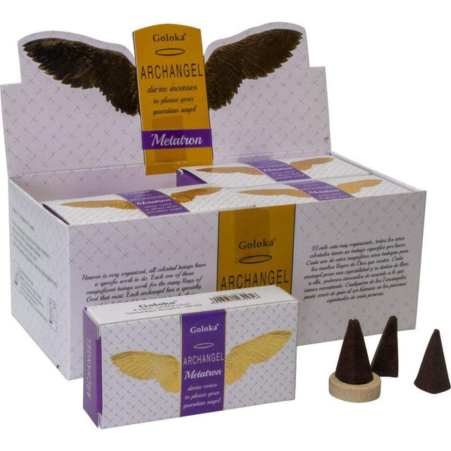 Goloka Archangel Cones in Display Box of 10 Cones - Metatron (Pack of 12) - Magick Magick.com